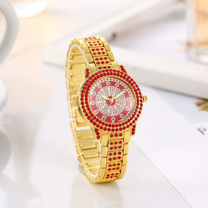Wholesale Ladies Casual Alloy Watch With Round Dial And Rhinestone Gypsophila Design - Image 2