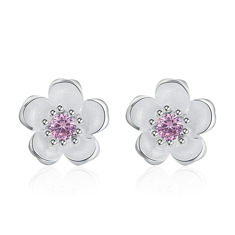 Wholesale Ladies Copper Earrings With Micro Inlaid Zircon Geometric Pattern Electroplating Treatment Plants And Flowers Style - Image 4