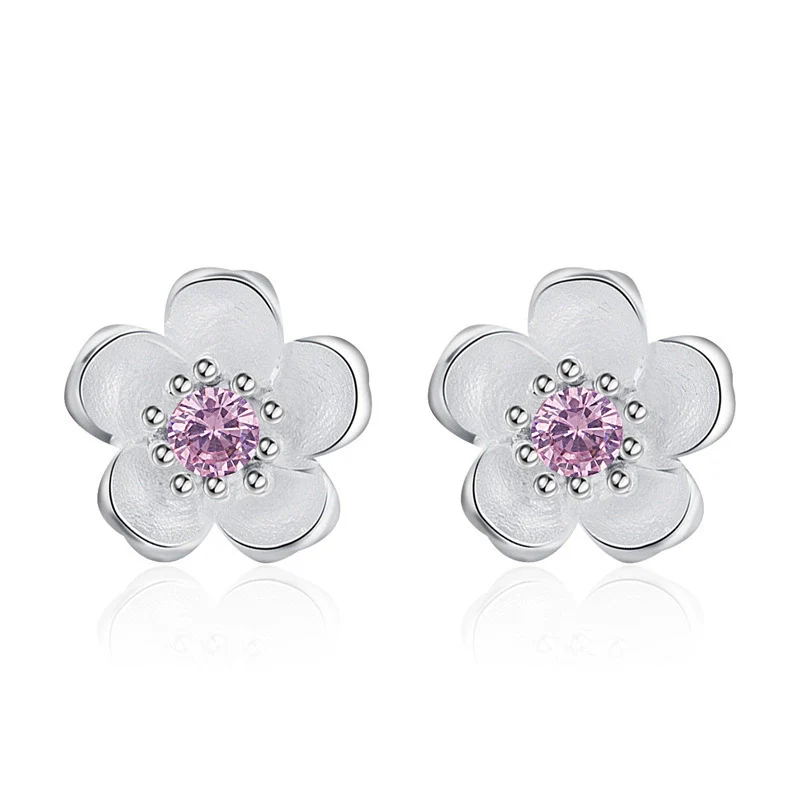 Wholesale Ladies Copper Earrings With Micro Inlaid Zircon Geometric Pattern Electroplating Treatment Plants And Flowers Style - Image 5