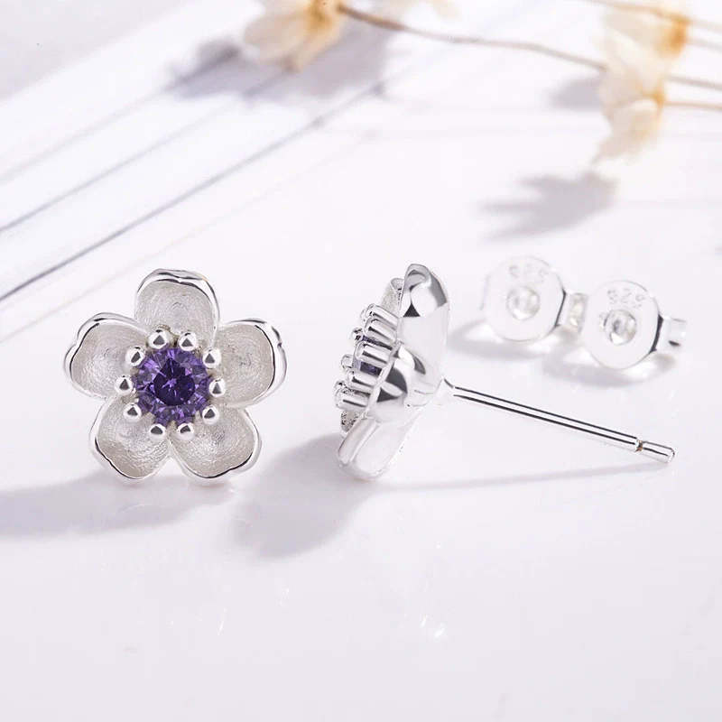 Wholesale Ladies Copper Earrings With Micro Inlaid Zircon Geometric Pattern Electroplating Treatment Plants And Flowers Style - Image 6