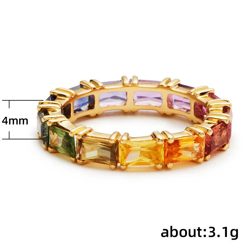 Wholesale Ladies Copper Zircon Ring With Geometric Pattern And Cute Style - Image 5