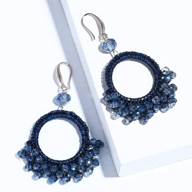 Wholesale Ladies Earrings Retro Handwoven Minimalist Style With Beads Alloy And Geometric Pattern - Image 10