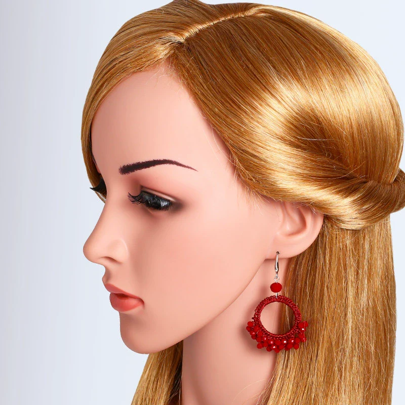 Wholesale Ladies Earrings Retro Handwoven Minimalist Style With Beads Alloy And Geometric Pattern - Image 2