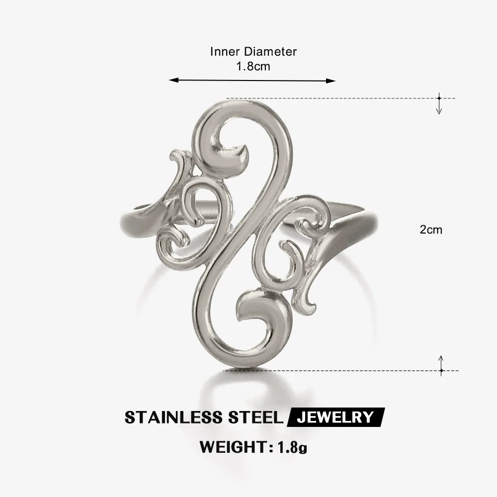 Wholesale Ladies Geometric Pattern Stainless Steel Electroplated Ring - Image 7
