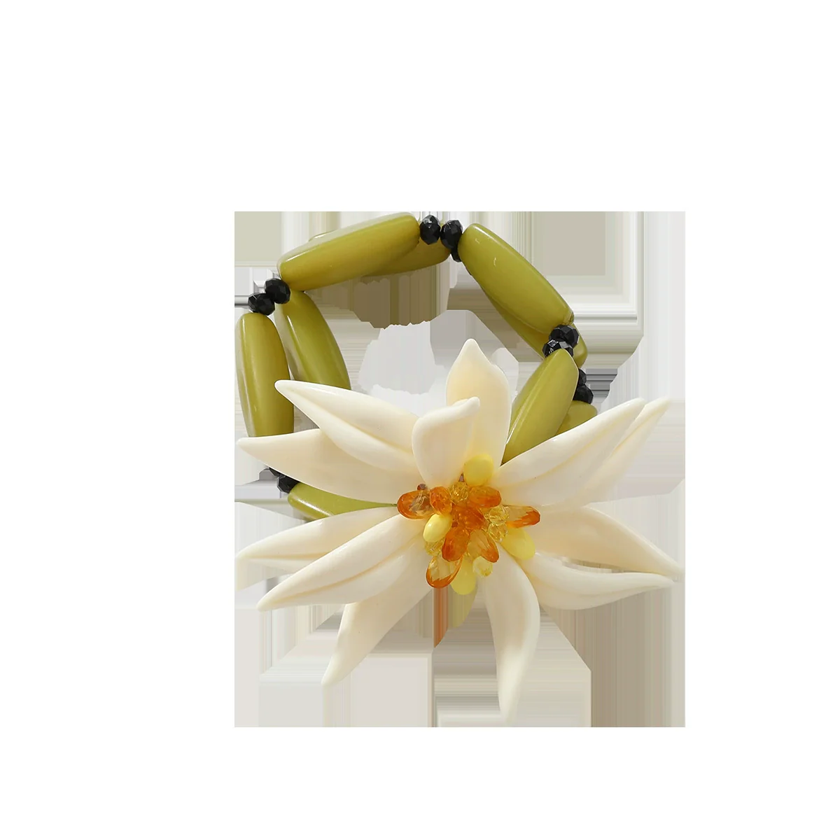 Wholesale Ladies Jewelry Set With Exaggerated Flower Acrylic Earrings Necklace Bracelet In Geometric Style And Bamboo Chain - Image 6