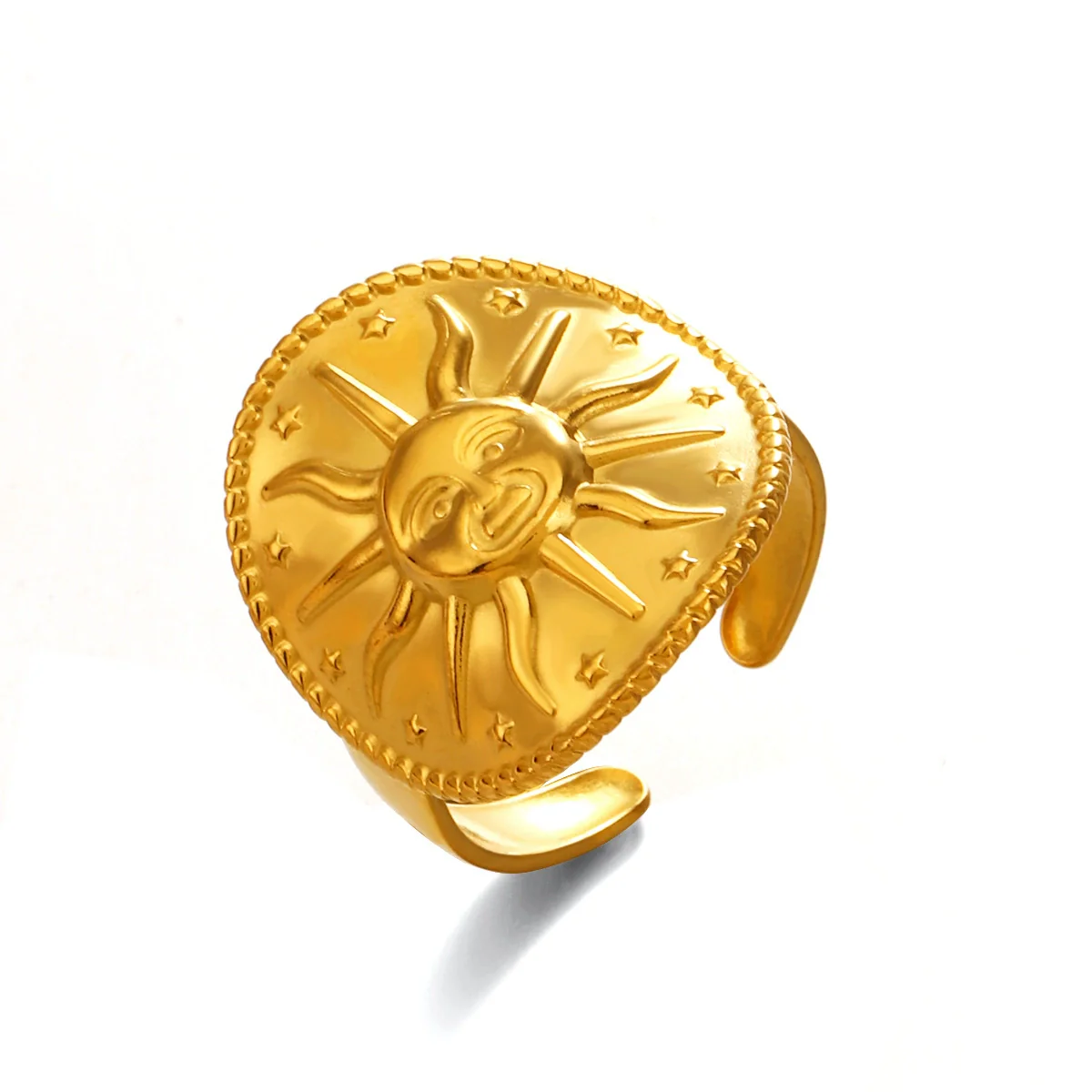Wholesale Ladies Minimalist Geometric Round Stainless Steel Electroplated Ring - Image 5