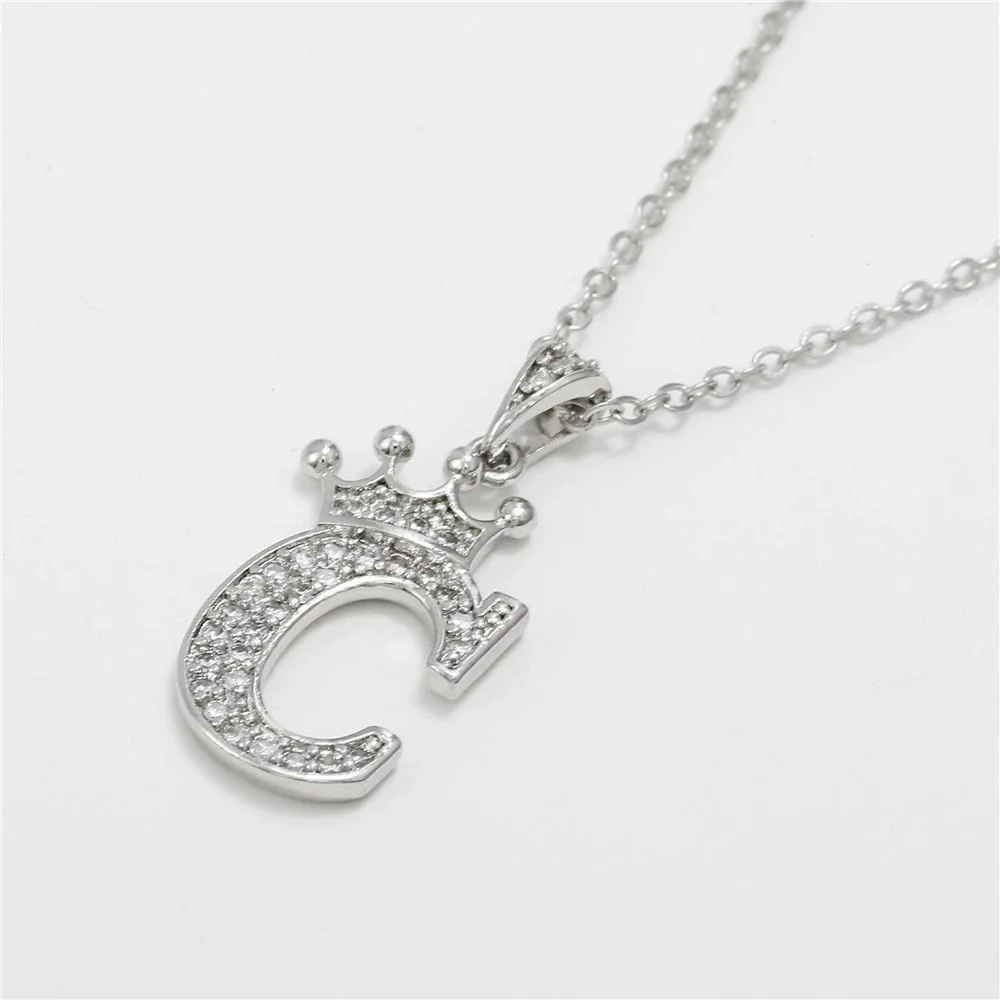 Wholesale Ladies Necklace Copper Inlaid Zircon Alloy Pendant With English Letter Microinlay Style - Image 34