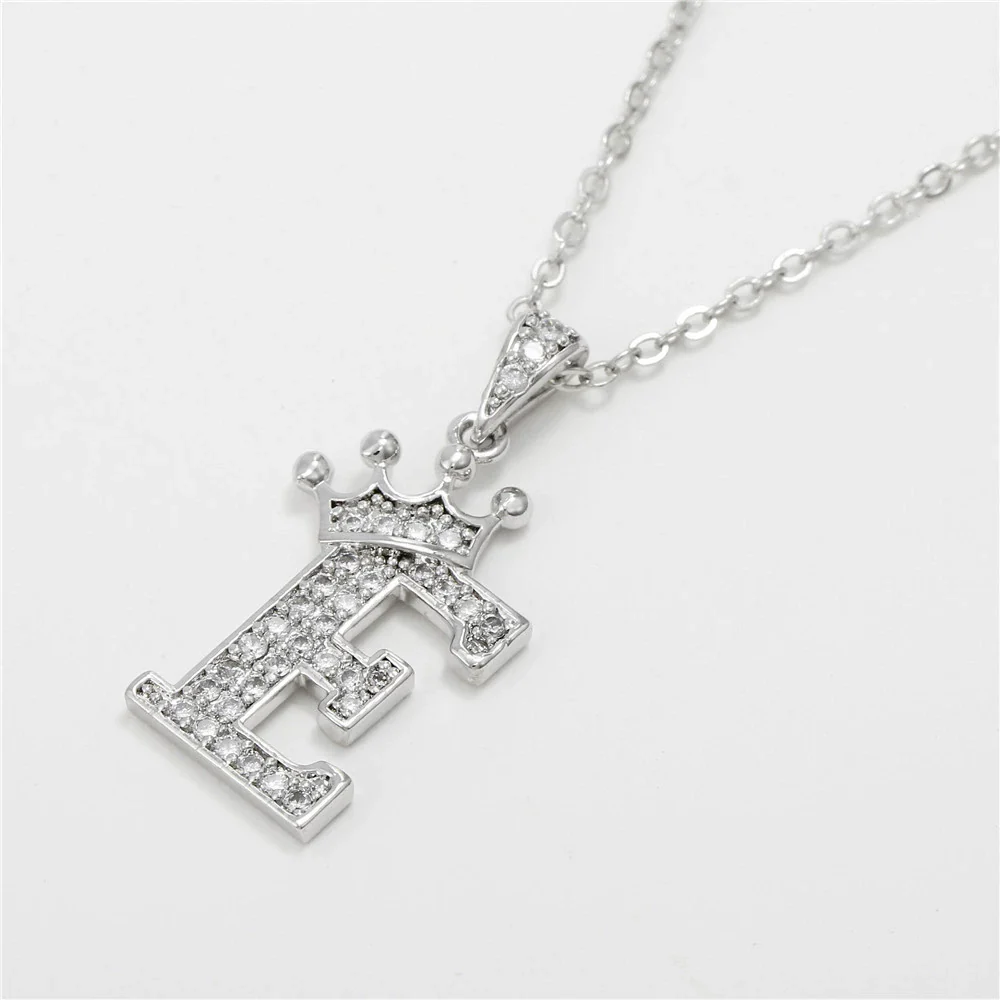 Wholesale Ladies Necklace Copper Inlaid Zircon Alloy Pendant With English Letter Microinlay Style - Image 36