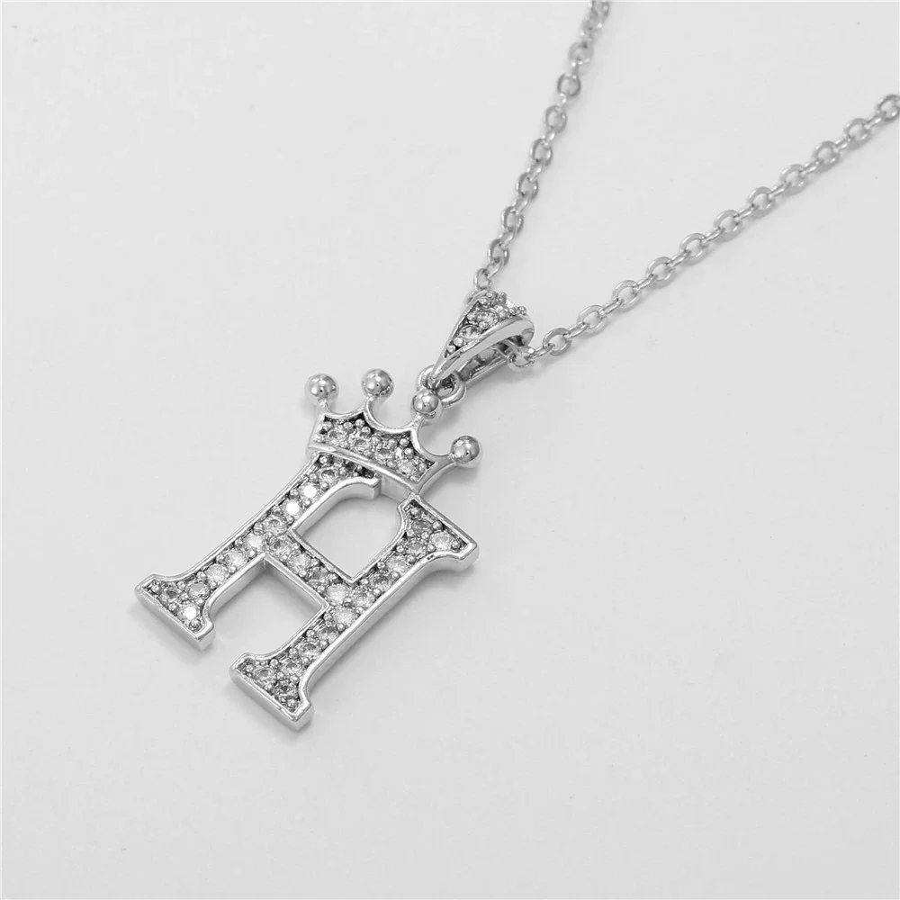 Wholesale Ladies Necklace Copper Inlaid Zircon Alloy Pendant With English Letter Microinlay Style - Image 39