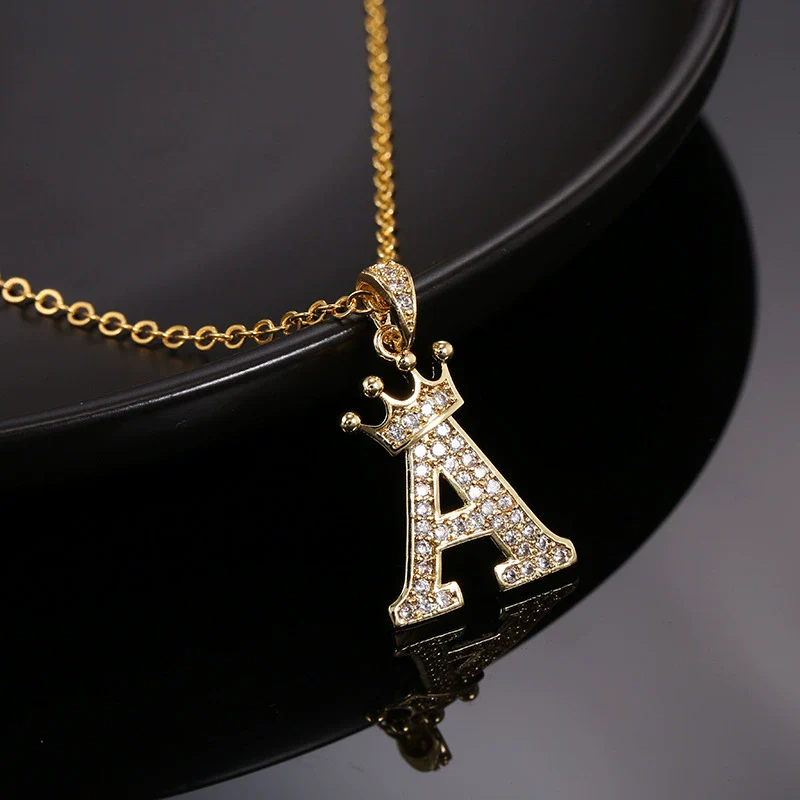 Wholesale Ladies Necklace Copper Inlaid Zircon Alloy Pendant With English Letter Microinlay Style - Image 4