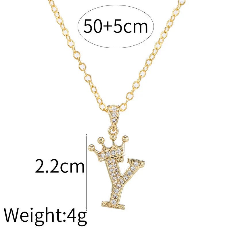 Wholesale Ladies Necklace Copper Inlaid Zircon Alloy Pendant With English Letter Microinlay Style - Image 5