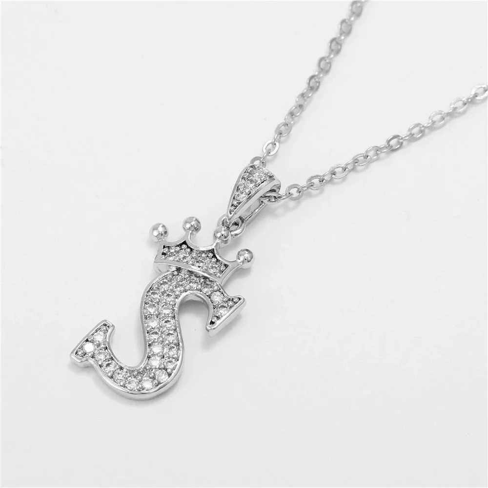 Wholesale Ladies Necklace Copper Inlaid Zircon Alloy Pendant With English Letter Microinlay Style - Image 50