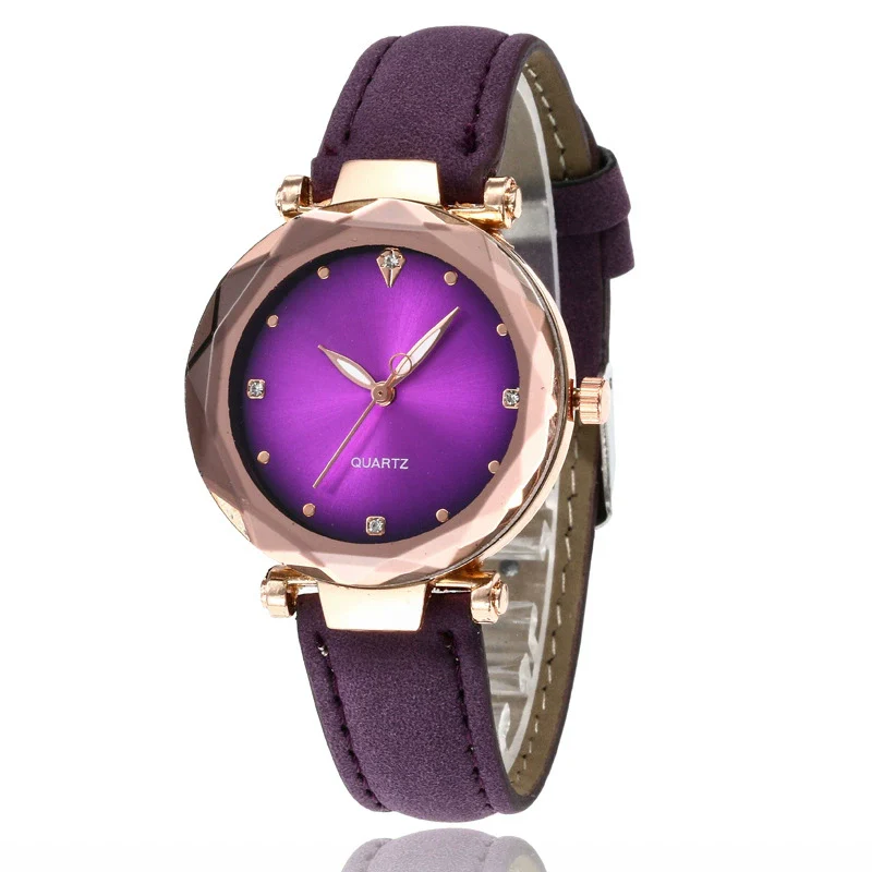 Wholesale Ladies Quartz Watch With Frosted Imitation Leather Strap Alloy Case Round Dial And Luminous Pointer
