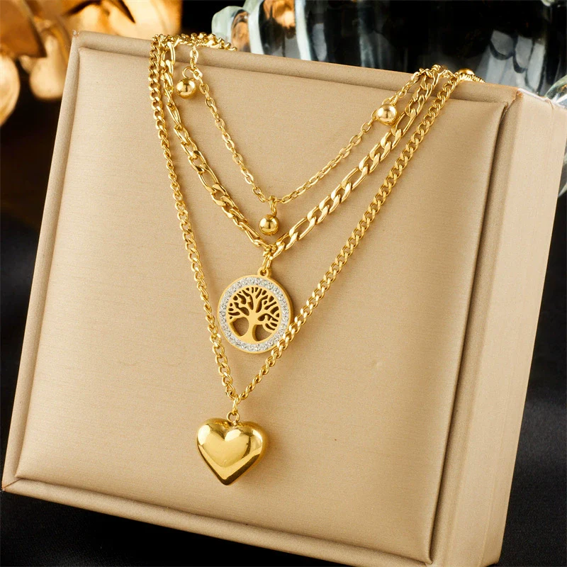 Wholesale Ladies Stainless Steel Heartshaped Pendant Necklace With Electroplating Process And Vintage Design - Image 20