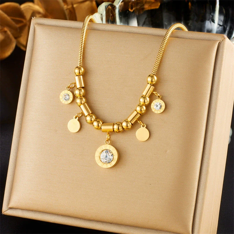 Wholesale Ladies Stainless Steel Heartshaped Pendant Necklace With Electroplating Process And Vintage Design - Image 42