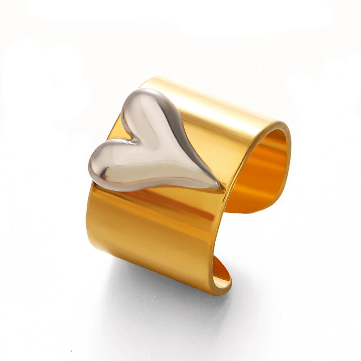 Wholesale Lady's Heartshaped Electroplated Stainless Steel Ring - Image 7