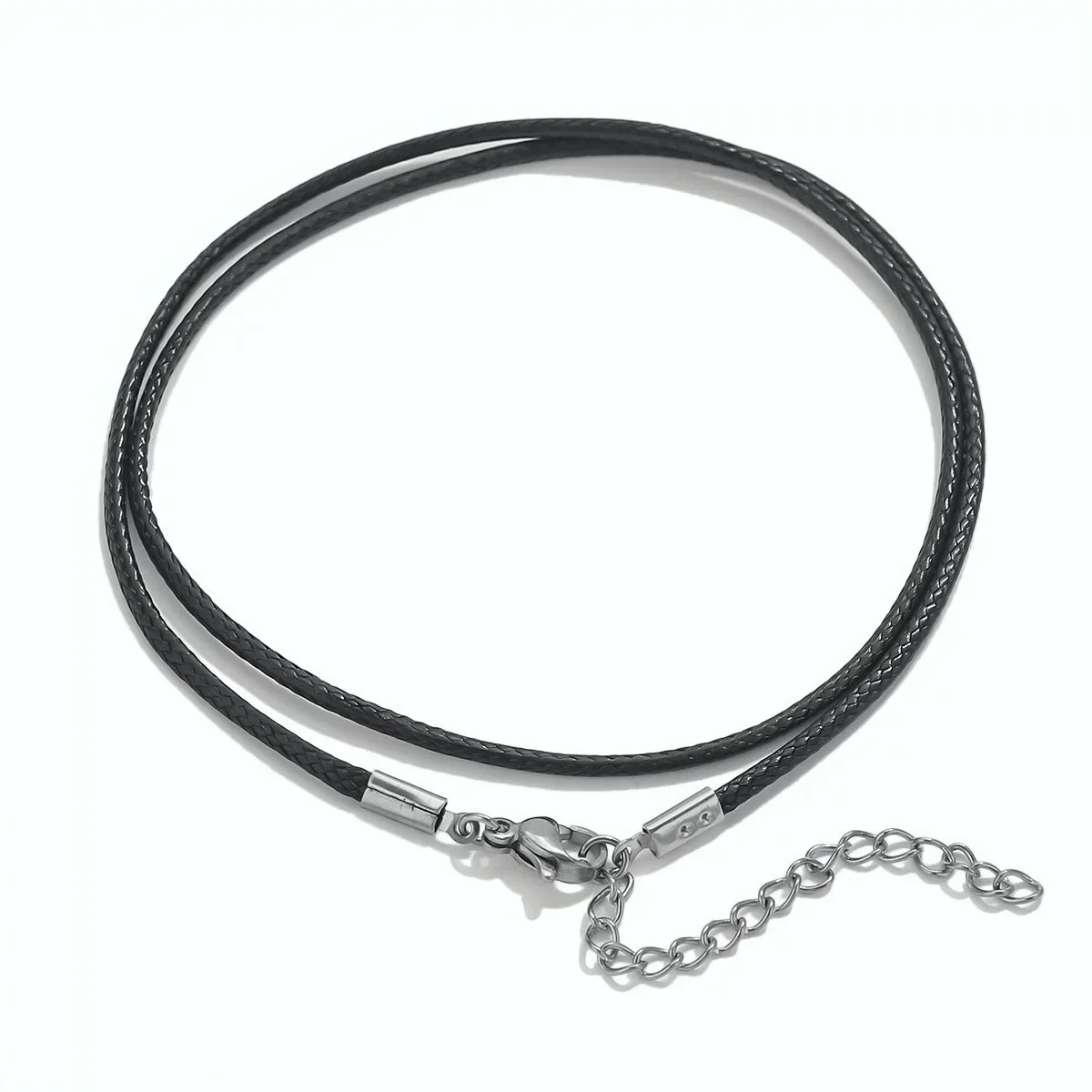 Wholesale Lanyard Necklace Stainless Steel Geometric Handmade Minimalist Wax Rope Leather Rope Pendant - Image 4