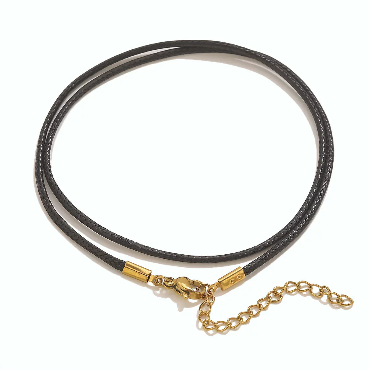 Wholesale Lanyard Necklace Stainless Steel Geometric Handmade Minimalist Wax Rope Leather Rope Pendant - Image 5