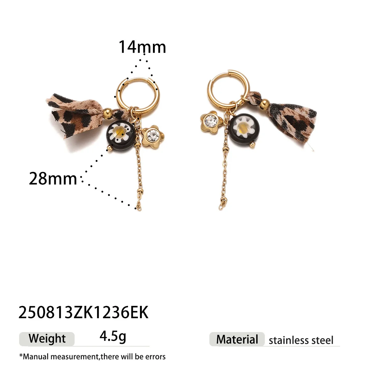 Wholesale Leopard Print Stainless Steel And Titanium Steel Electroplated Pendant Necklace And Accessories Set For Women - Image 4