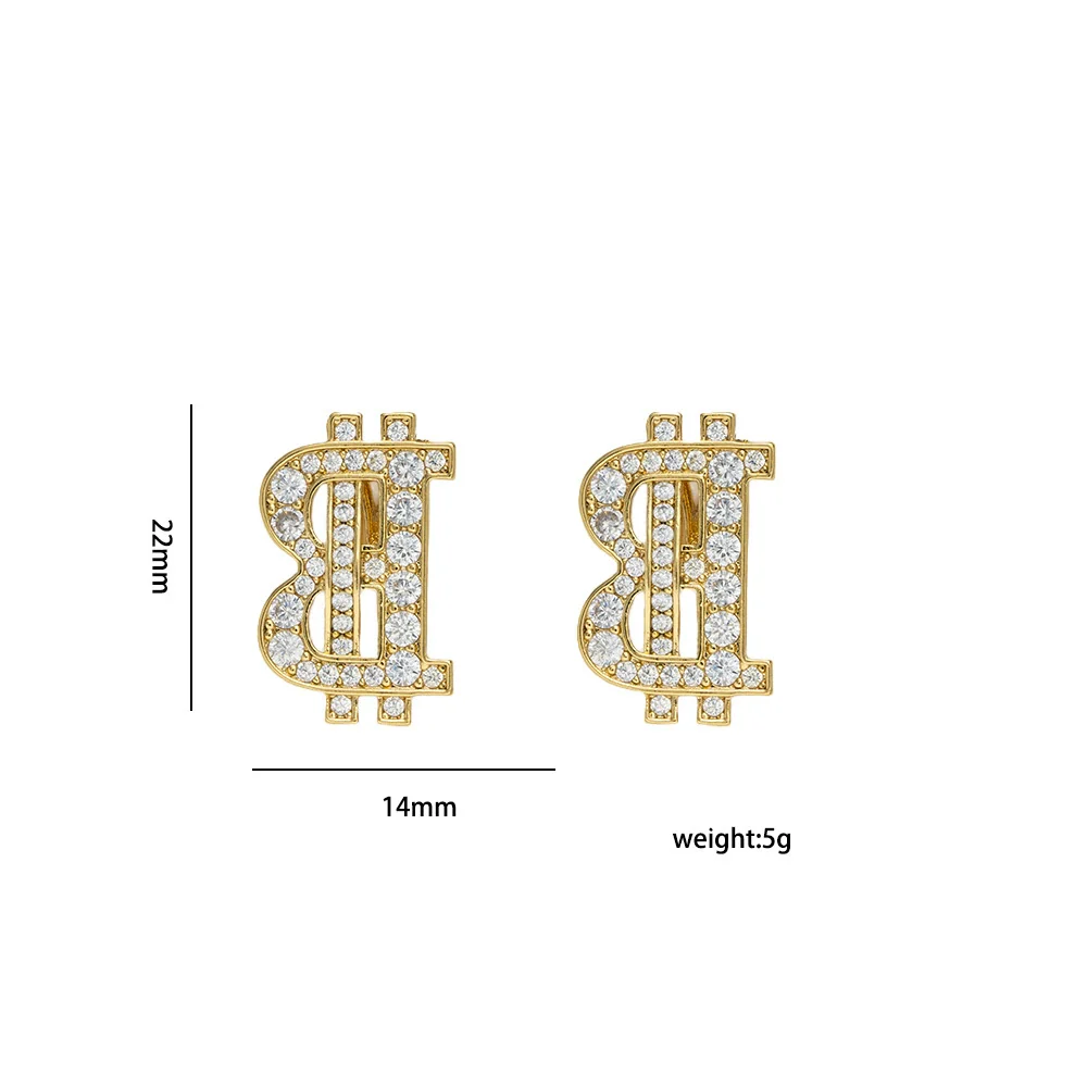 Wholesale Letter Pattern Zircon Inlaid Environmentally Friendly Copper Earrings And Necklaces Set For Women - Image 4