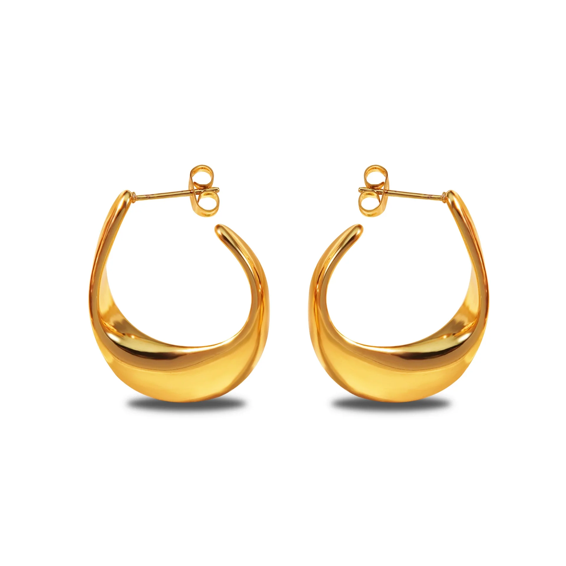 Wholesale Light Luxury 18K Gold Plated Geometric Stainless Steel Earrings For Women - Image 5