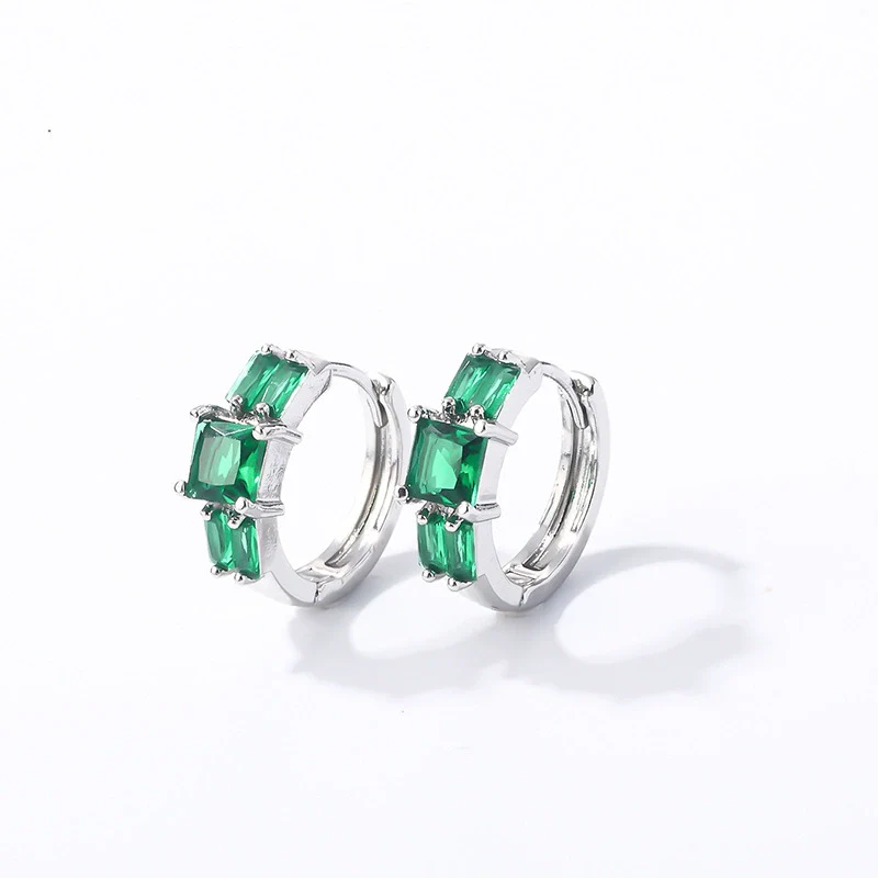 Wholesale Light Luxury Elegant Women's Copper Earrings Set With Zircon Inlay And Geometric Design - Image 15