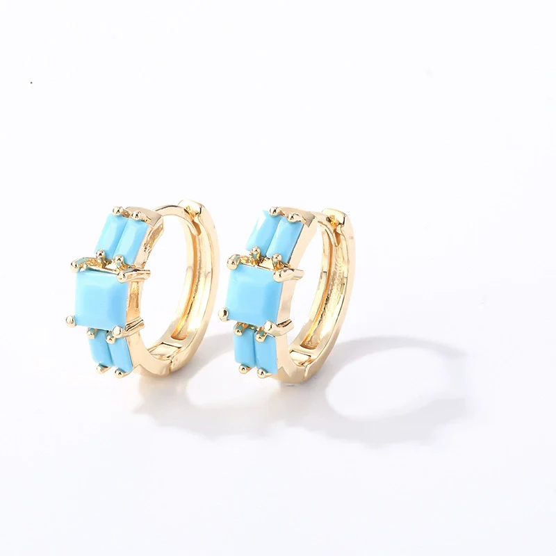 Wholesale Light Luxury Elegant Women's Copper Earrings Set With Zircon Inlay And Geometric Design - Image 19