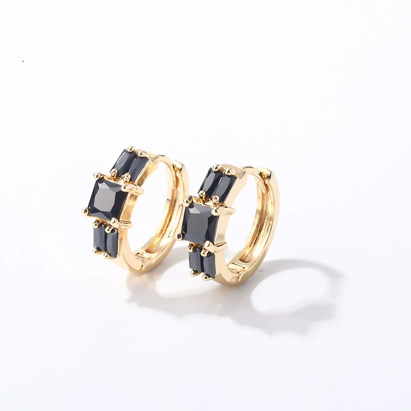 Wholesale Light Luxury Elegant Women's Copper Earrings Set With Zircon Inlay And Geometric Design - Image 9