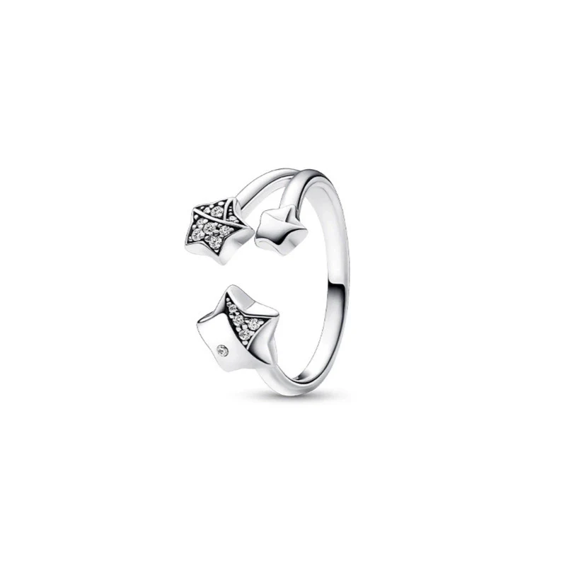 Wholesale Light Luxury Geometric 925 Silver Seiko Drop Crown Zircon Five Pointed Star Ring For Women And Unisex - Image 15