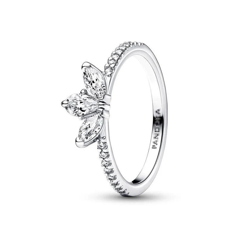 Wholesale Light Luxury Geometric 925 Silver Seiko Drop Crown Zircon Five Pointed Star Ring For Women And Unisex - Image 5
