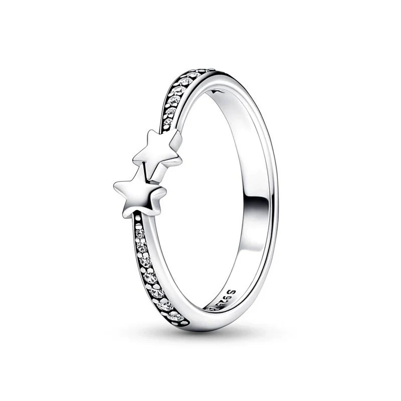 Wholesale Light Luxury Geometric 925 Silver Seiko Drop Crown Zircon Five Pointed Star Ring For Women And Unisex - Image 9