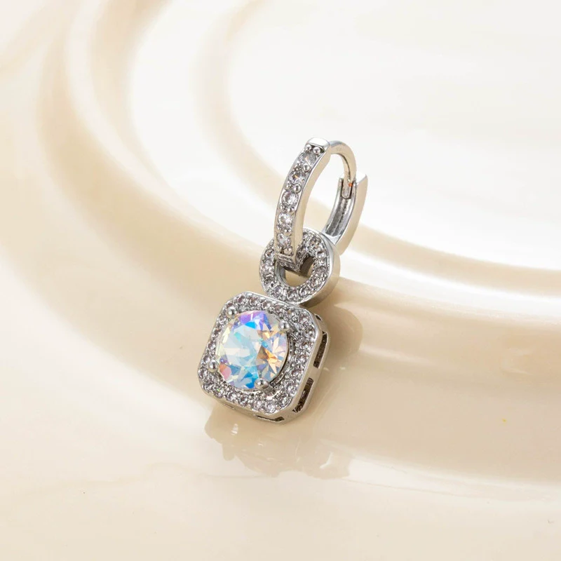 Wholesale Light Luxury Geometric Copper Diamond Handmade Earrings - Image 13