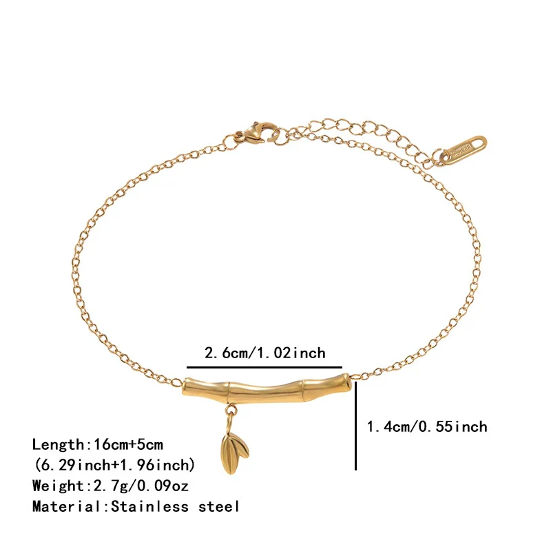 Wholesale Light Luxury Geometric Gold Plated Bamboo Stainless Steel Necklace For Women - Image 7
