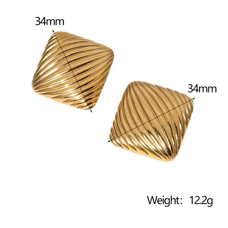 Wholesale Light Luxury Geometric Heart Shape And Flower Pattern Stainless Steel Electroplated Earrings For Women - Image 7