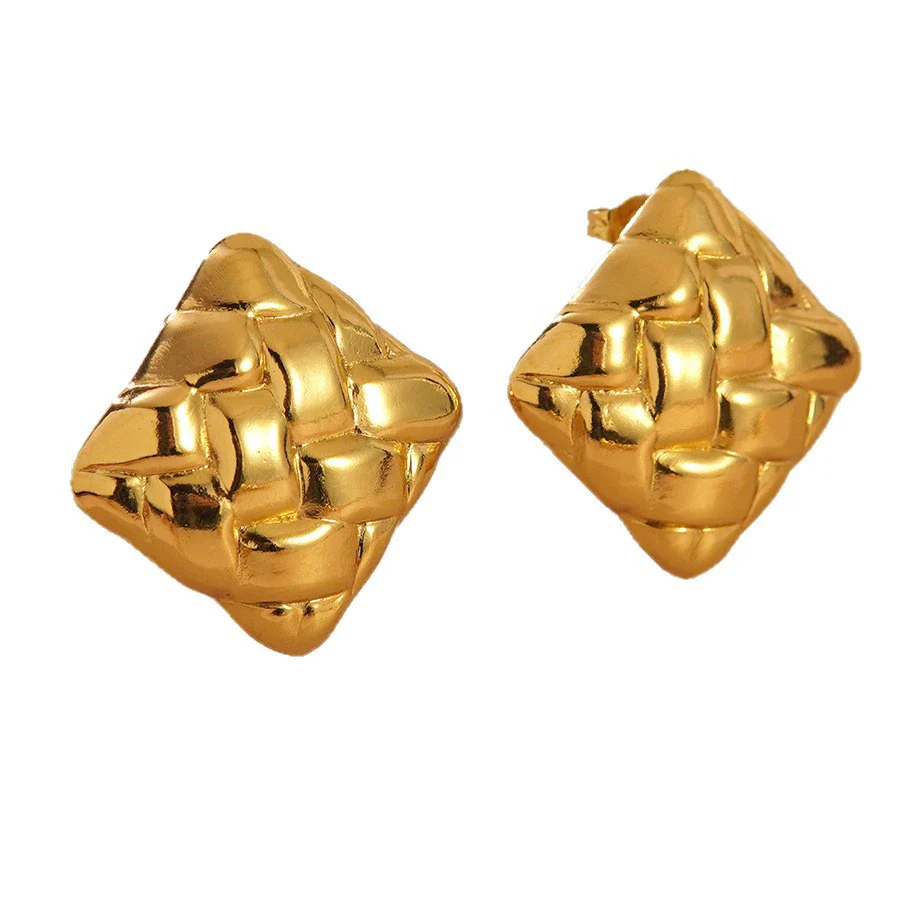 Wholesale Light Luxury Geometric Heart Shape Stamped Stainless Steel Earrings For Women - Image 5