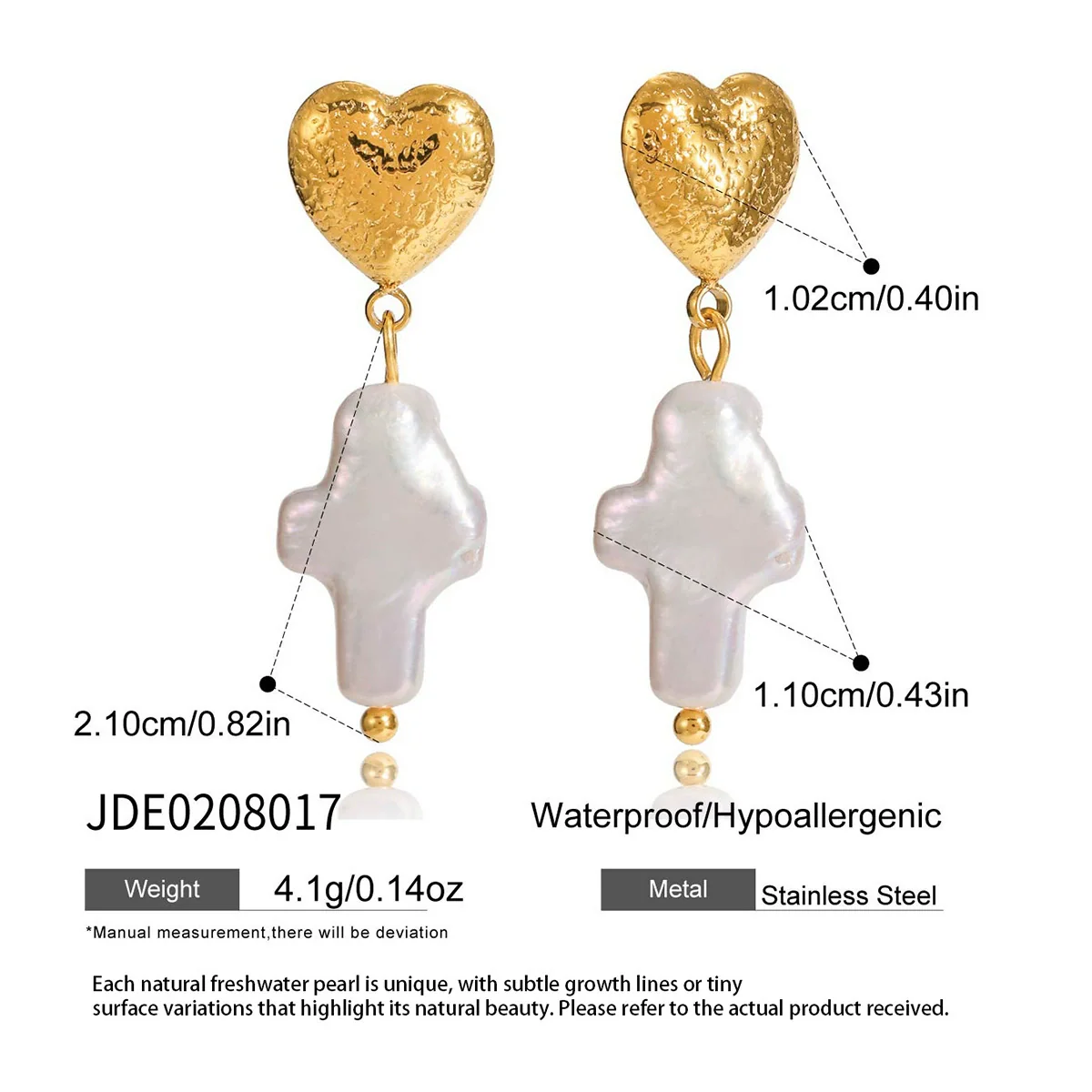 Wholesale Light Luxury Geometric Heart Star Pattern Electroplated Stainless Steel Cross Earrings For Women - Image 10