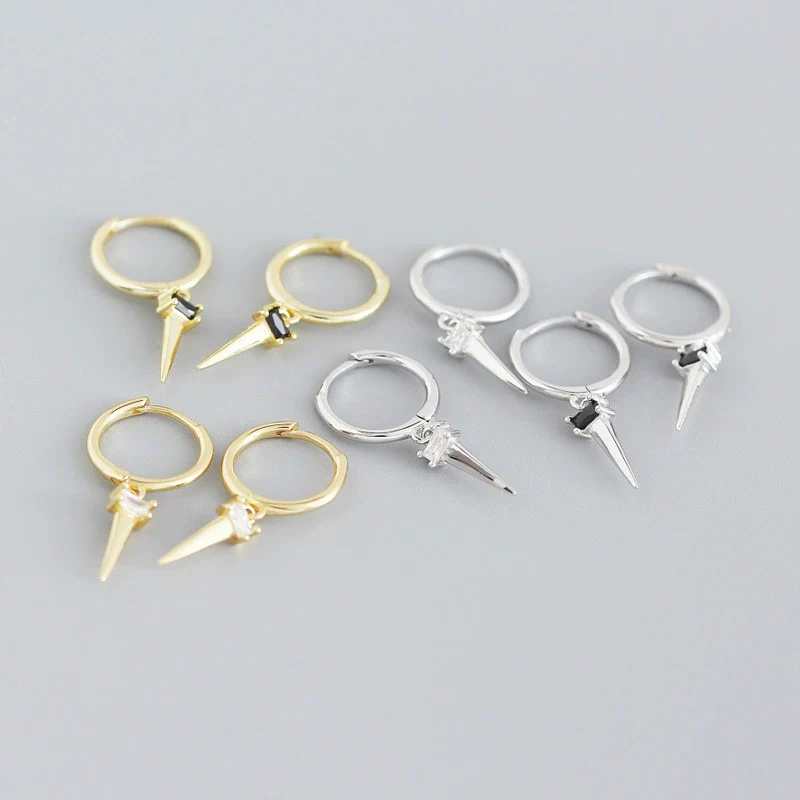 Wholesale Light Luxury Geometric Ladder Square Zircon Earrings S925 Sterling Silver Electroplated For Women