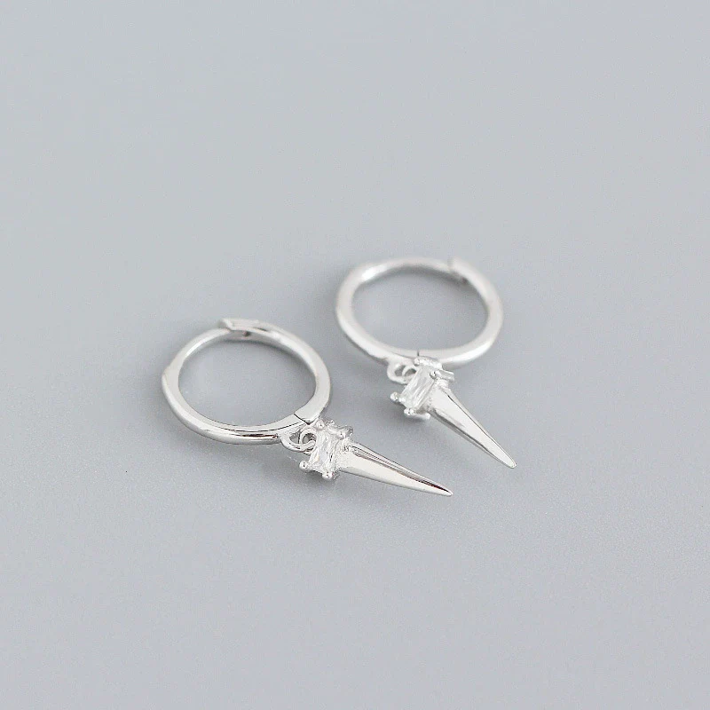 Wholesale Light Luxury Geometric Ladder Square Zircon Earrings S925 Sterling Silver Electroplated For Women - Image 6