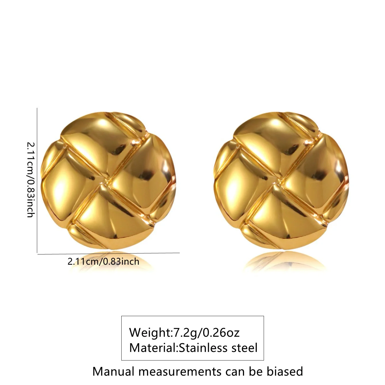 Wholesale Light Luxury Geometric Round Stainless Steel Electroplated Earrings For Women - Image 6