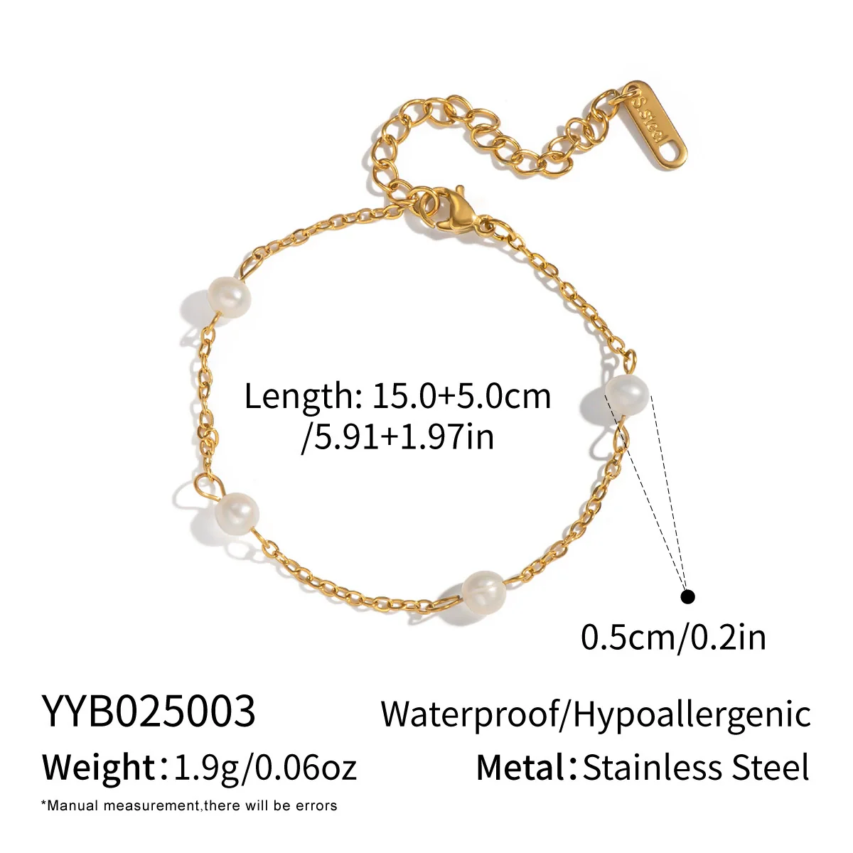 Wholesale Light Luxury Geometric Sea Life Pattern Electroplated Stainless Steel Pearl Beaded Necklace And Bracelet Jewelry For Girls - Image 6