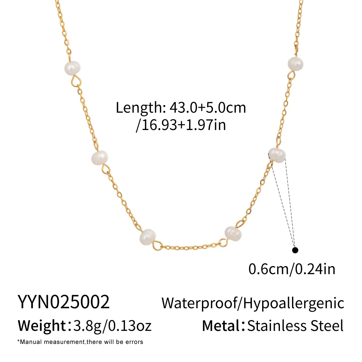 Wholesale Light Luxury Geometric Sea Life Pattern Electroplated Stainless Steel Pearl Beaded Necklace And Bracelet Jewelry For Girls - Image 7