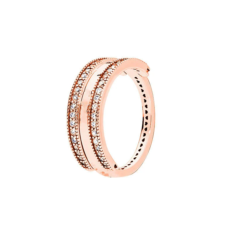 Wholesale Light Luxury Geometric Silver Electroplated Couple Rings - Image 18