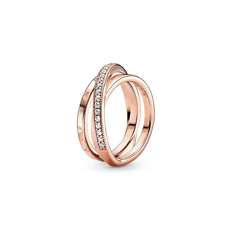 Wholesale Light Luxury Geometric Silver Electroplated Couple Rings - Image 19