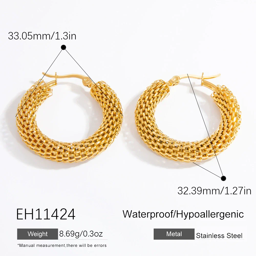 Wholesale Light Luxury Geometric Stainless Steel 18K Gold Electroplated Earrings For Women - Image 6
