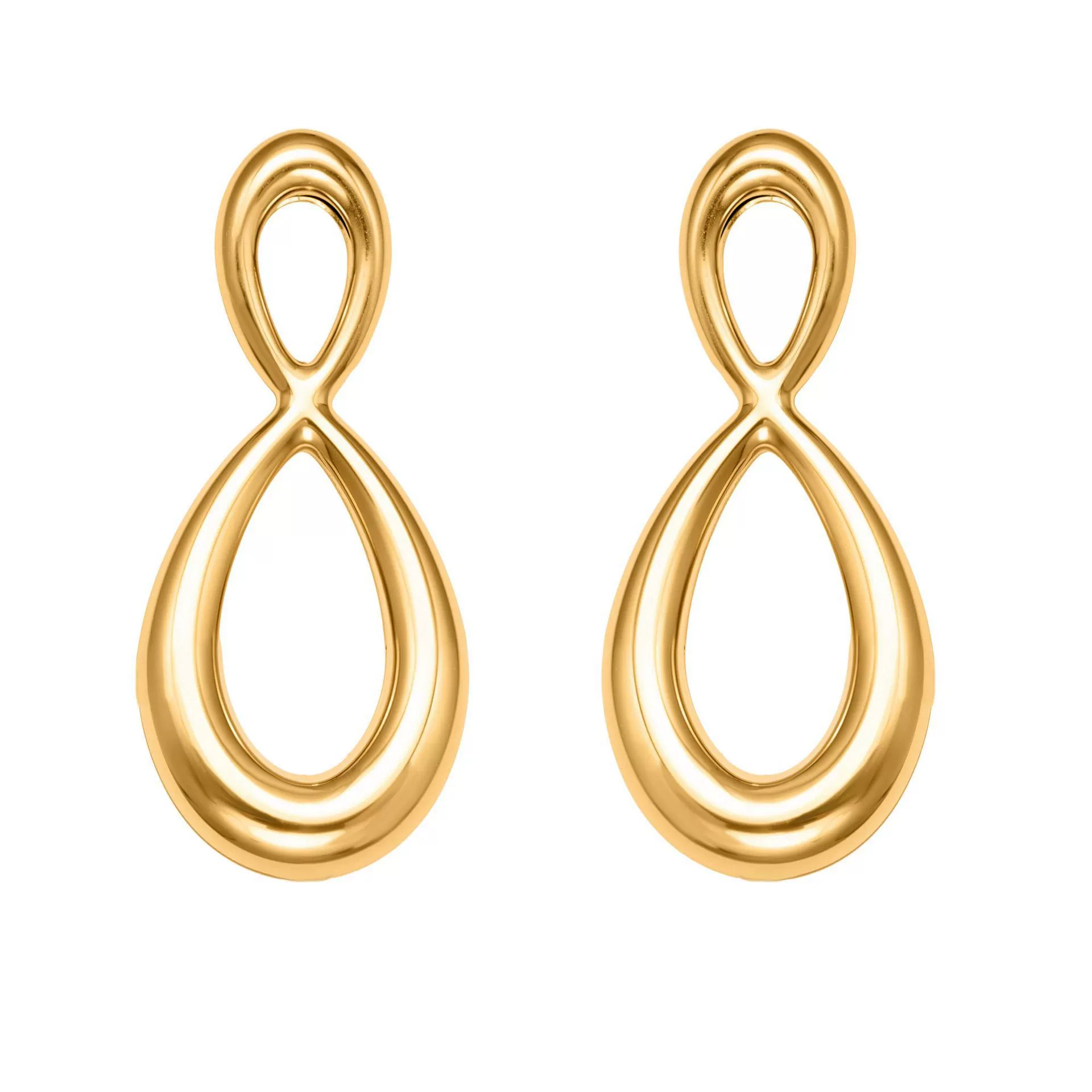 Wholesale Light Luxury Geometric Stainless Steel 18K Goldplated Stud Earrings For Women - Image 5