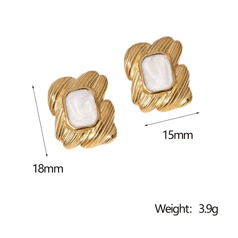 Wholesale Light Luxury Geometric Stainless Steel 18K Goldplated Women's Earrings - Image 5
