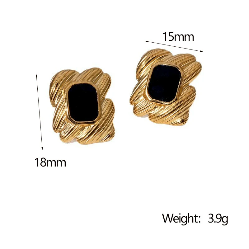 Wholesale Light Luxury Geometric Stainless Steel 18K Goldplated Women's Earrings - Image 6