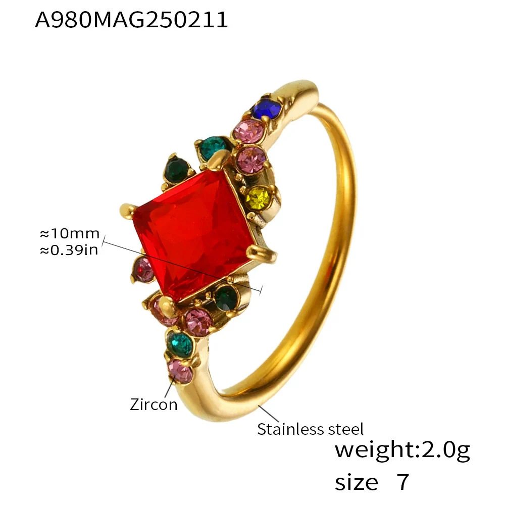 Wholesale Light Luxury Geometric Stainless Steel And Zircon Electroplated Adjustable Ring For Women And Men - Image 6