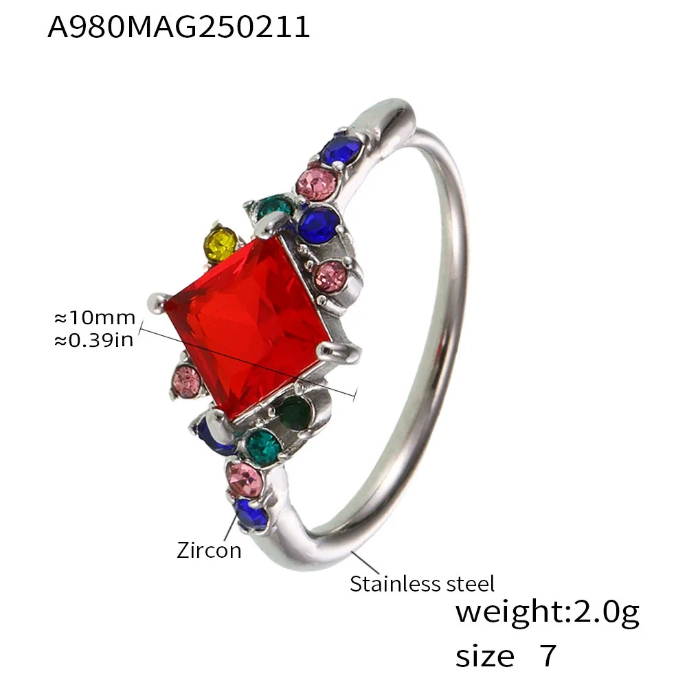 Wholesale Light Luxury Geometric Stainless Steel And Zircon Electroplated Adjustable Ring For Women And Men - Image 9