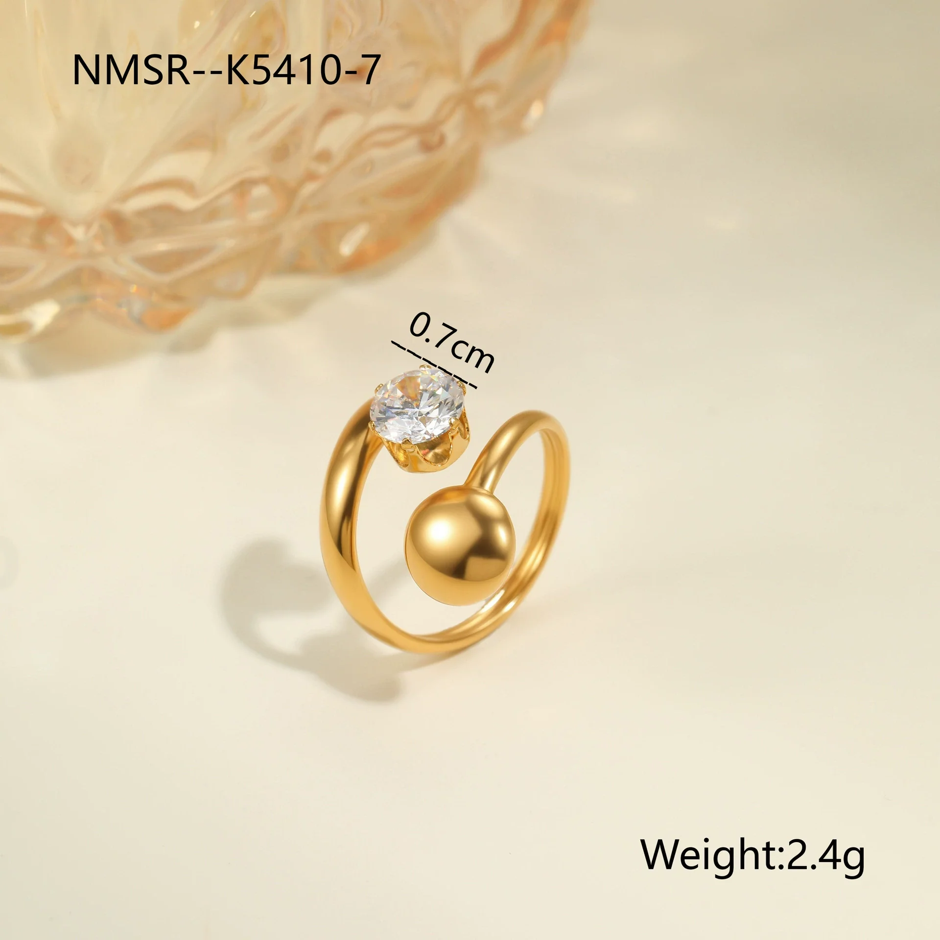 Wholesale Light Luxury Geometric Stainless Steel Electroplated 18K Gold Ring For Women - Image 13